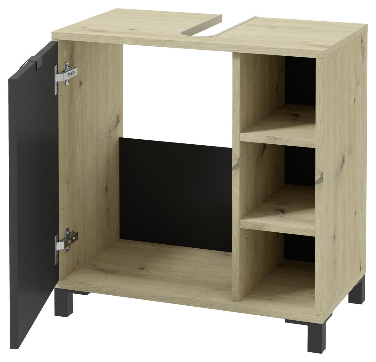 MASCĂ PENTRU LAVOAR 60/62/34 cm  - culoare lemn stejar/stejar Artisan, Basics, plastic/metal (60/62/34cm) - Carryhome