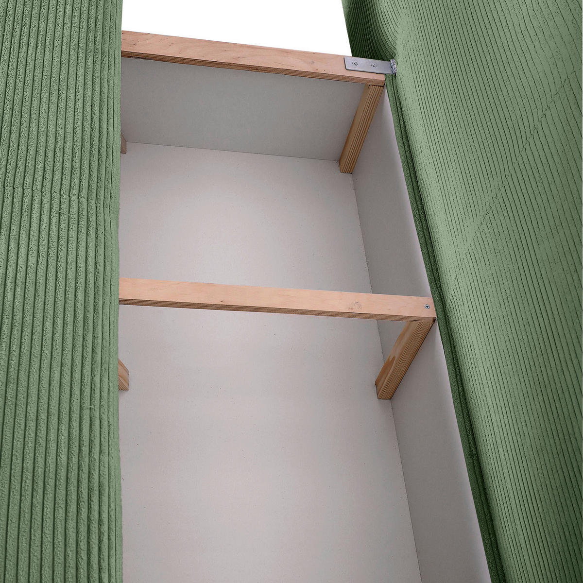 SCHLAFSOFA  mit Stoffauswahl, Liegefunktion, Schlafen auf Sitzhöhe, Rücken echt Cord Olivgrün  - Schwarz/Olivgrün, KONVENTIONELL, Textil/Metall (200/78/95cm) - home24