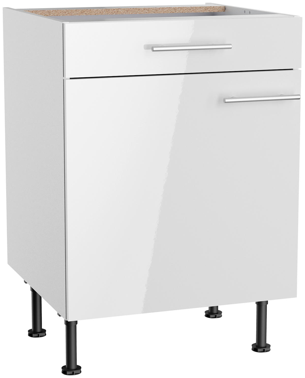 ECKKÜCHE 200/270 cm  in Weiß, Weiß Hochglanz  - Edelstahlfarben/Weiß Hochglanz, Basics, Holzwerkstoff/Metall (200/270cm) - Optifit