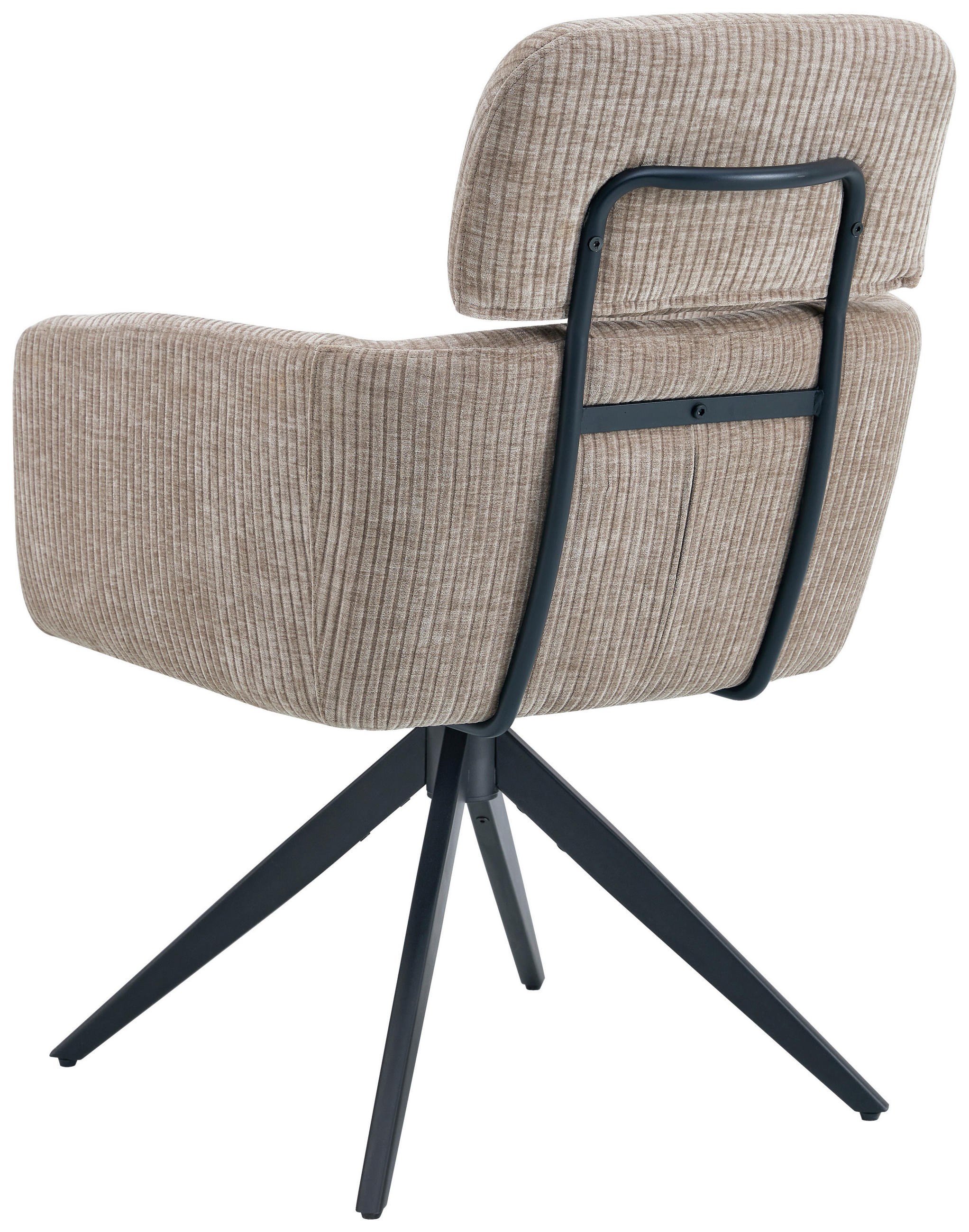 ARMLEHNSTUHL  in Eisen Cord  - Beige/Schwarz, KONVENTIONELL, Holz/Textil (60/87,5/68cm) - Livetastic