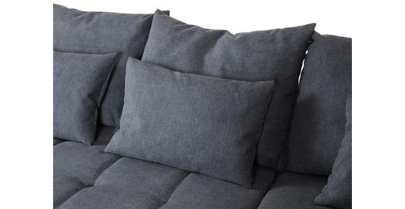 ECKSOFA  in Flachgewebe Dunkelgrau  205/300 cm  - Dunkelgrau/Schwarz, KONVENTIONELL, Textil/Metall (205/300cm) - Carryhome
