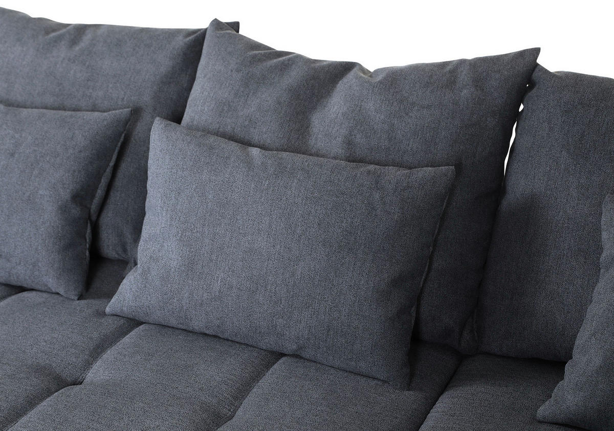 KUTNA GARNITURA tekstil  tamno siva   - tamno siva/crna, Konvencionalno, tekstil/metal (205/300cm) - Carryhome