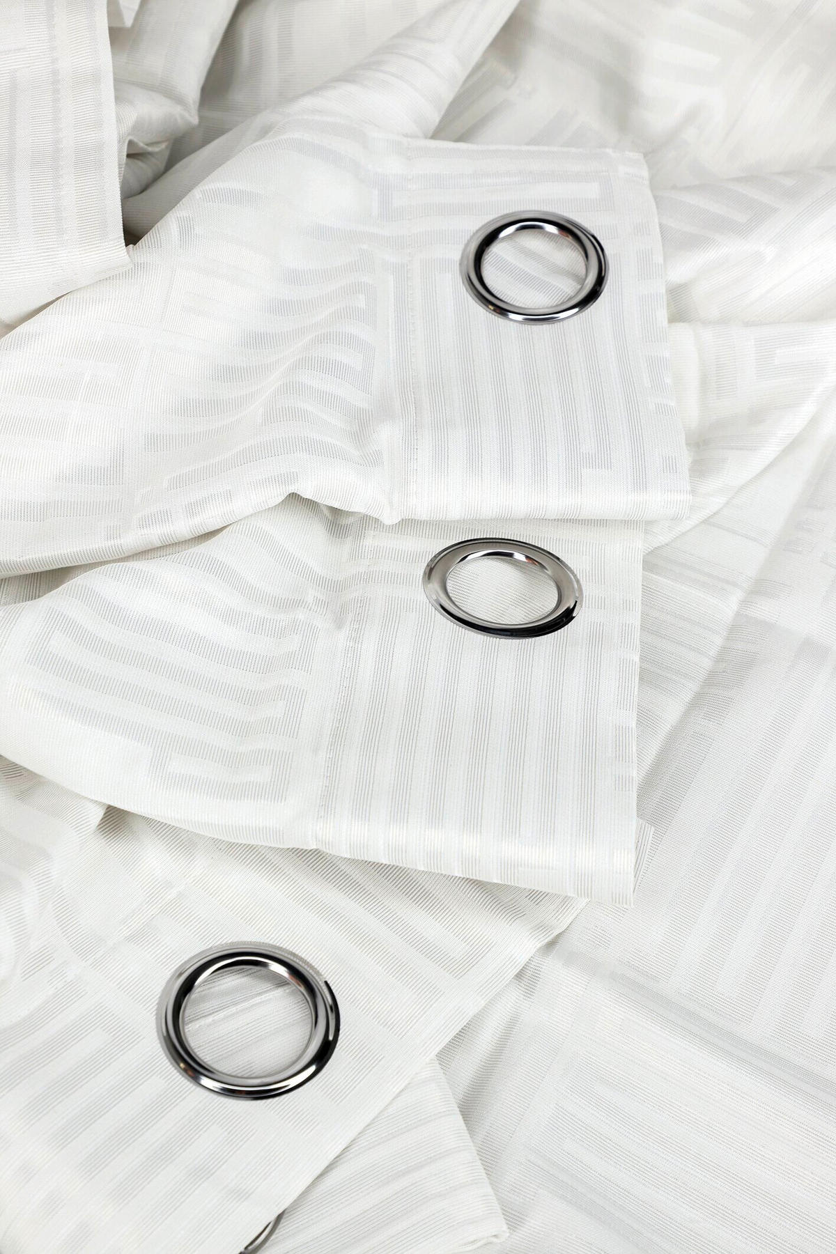 ÖSENSCHAL FINE BARS blickdicht 140/250 cm   - Creme/Naturfarben, Basics, Textil (140/250cm) - Joop!