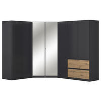 ECKKLEIDERSCHRANK 208/197/253 cm  - Chromfarben/Eiche Artisan, MODERN, Holzwerkstoff (208/197/253cm) - Rauch Möbel