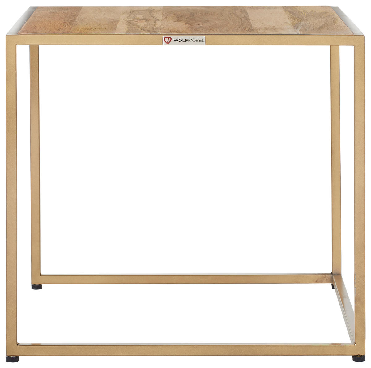 BEISTELLTISCHSET in Holz, Metall  - Goldfarben/Naturfarben, Natur, Holz/Metall (50/45/50cm) - MID.YOU