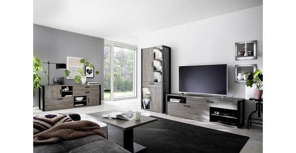 TV-ELEMENT 180/56/43 cm - Eichefarben/Anthrazit, MODERN, Holzwerkstoff/Metall (180/56/43cm) - Hom`in