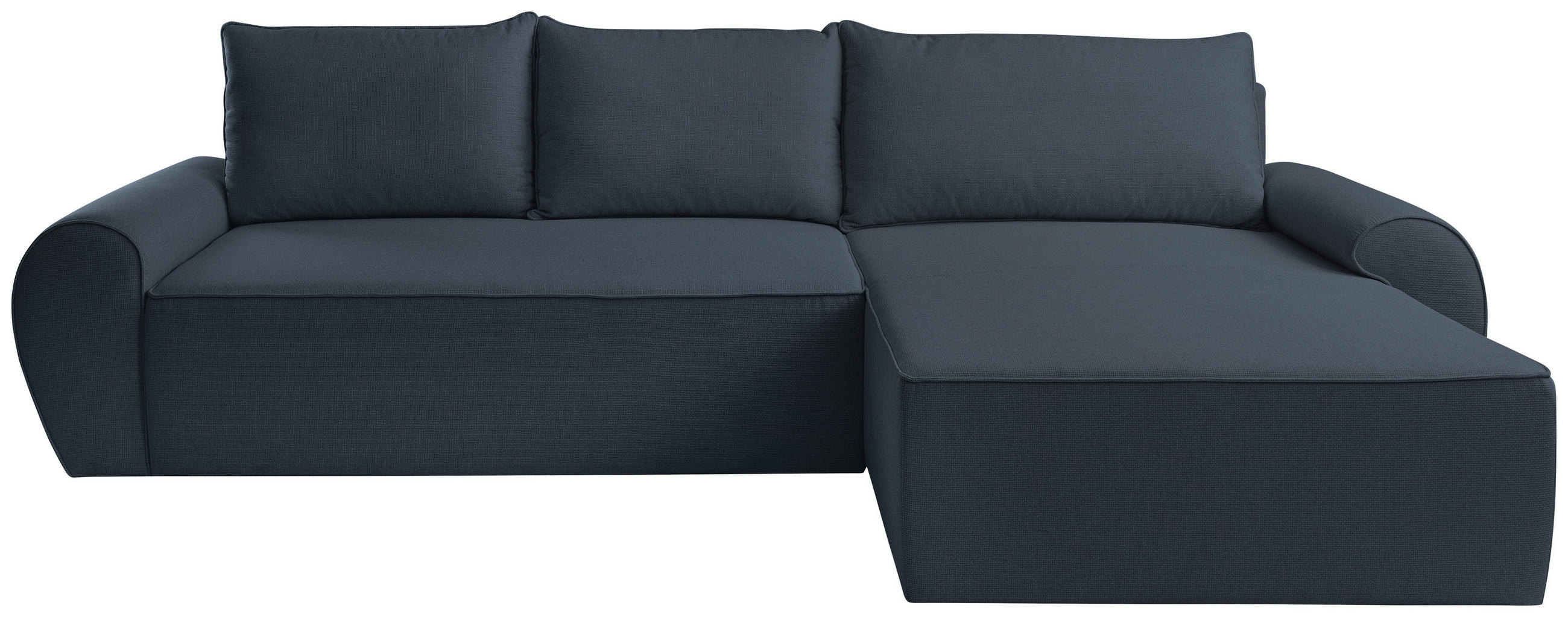 ECKSOFA Blau Flachgewebe  - Blau/Schwarz, KONVENTIONELL, Kunststoff/Textil (292/173cm) - Carryhome