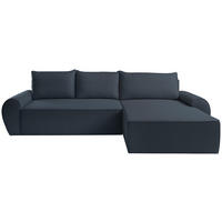 ECKSOFA Blau Flachgewebe  - Blau/Schwarz, KONVENTIONELL, Kunststoff/Textil (292/173cm) - Carryhome