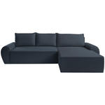 ECKSOFA in Flachgewebe Blau  - Blau/Schwarz, KONVENTIONELL, Kunststoff/Textil (292/173cm) - Carryhome
