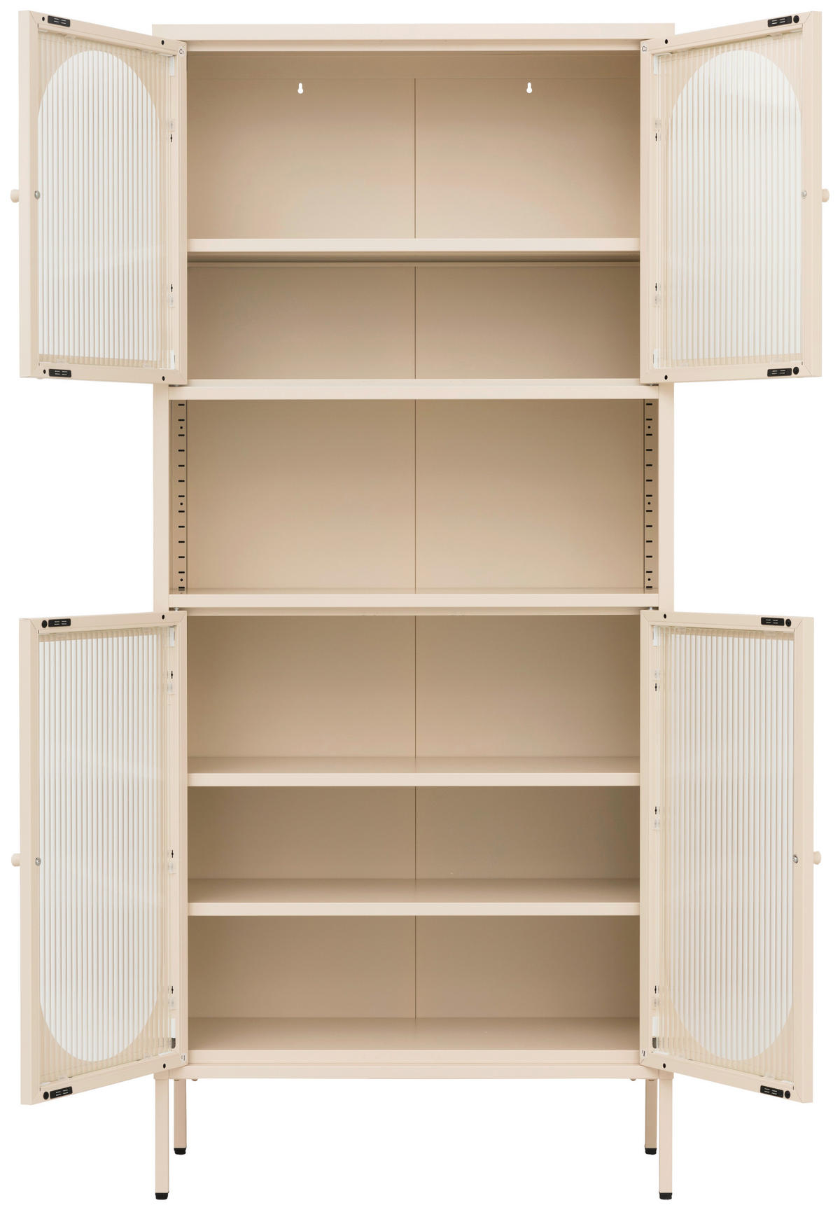 BUFFET 80/180/35 cm  in Creme  - Transparent/Goldfarben, Design, Glas/Metall (80/180/35cm) - MID.YOU