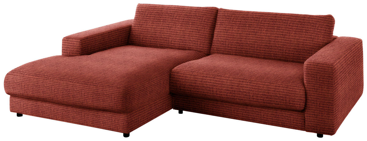 ECKSOFA in Chenille Rostfarben  - Rostfarben/Schwarz, Design, Kunststoff/Textil (190/270cm) - Lomoco