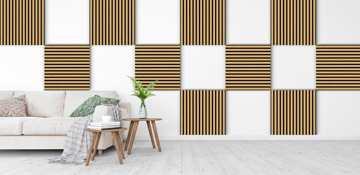 AKUSTIKPANEEL Eiche furniert 57.25/1.9/56 cm  - Eichefarben, KONVENTIONELL, Holz/Textil (57.25/1.9/56cm)