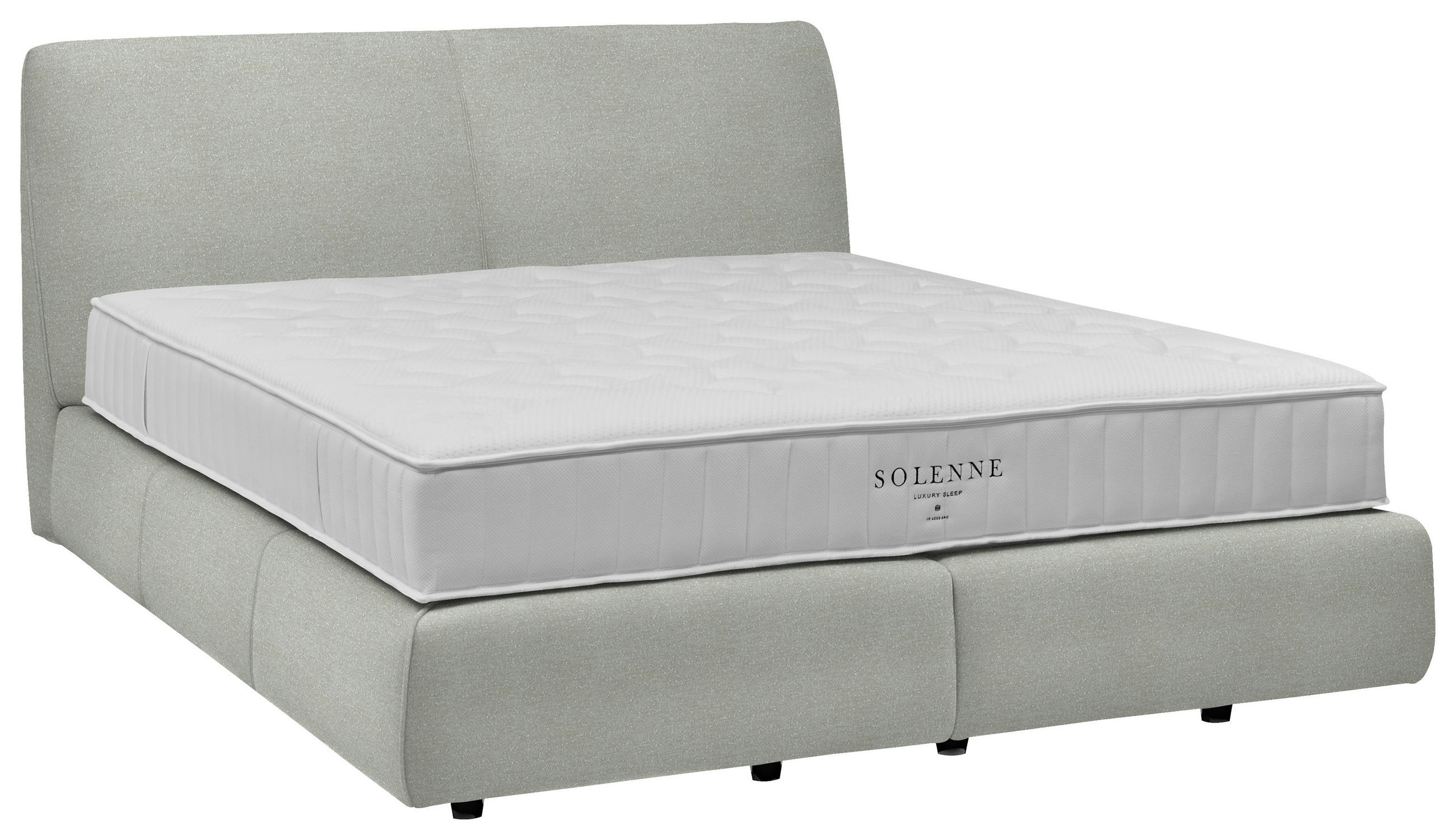 BOXSPRINGBETT 200/200 cm  in Hellgrau  - Hellgrau/Schwarz, Design, Kunststoff/Textil (200/200cm) - Johann Jakob