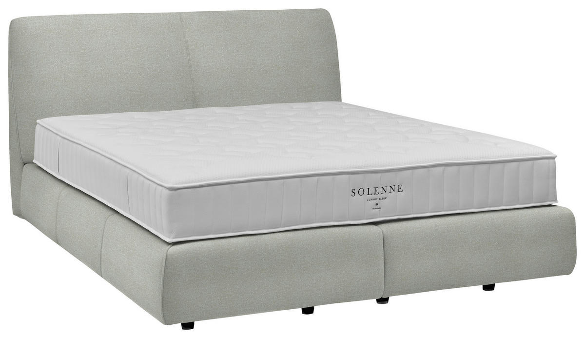 BOXSPRINGBETT 200/200 cm  in Hellgrau  - Hellgrau/Schwarz, Design, Kunststoff/Textil (200/200cm) - Johann Jakob