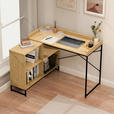 ECKSCHREIBTISCH 110/98/75-81 cm Schwarz, Eiche Artisan Stauraum  - Schwarz/Eiche Artisan, Design, Holzwerkstoff/Metall (110/98/75-81cm) - Carryhome