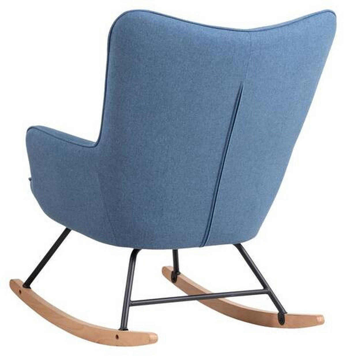 SCHAUKELSESSEL Webstoff Blau    - Blau/Buchefarben, MODERN, Holz/Textil (72/92/92cm) - MID.YOU