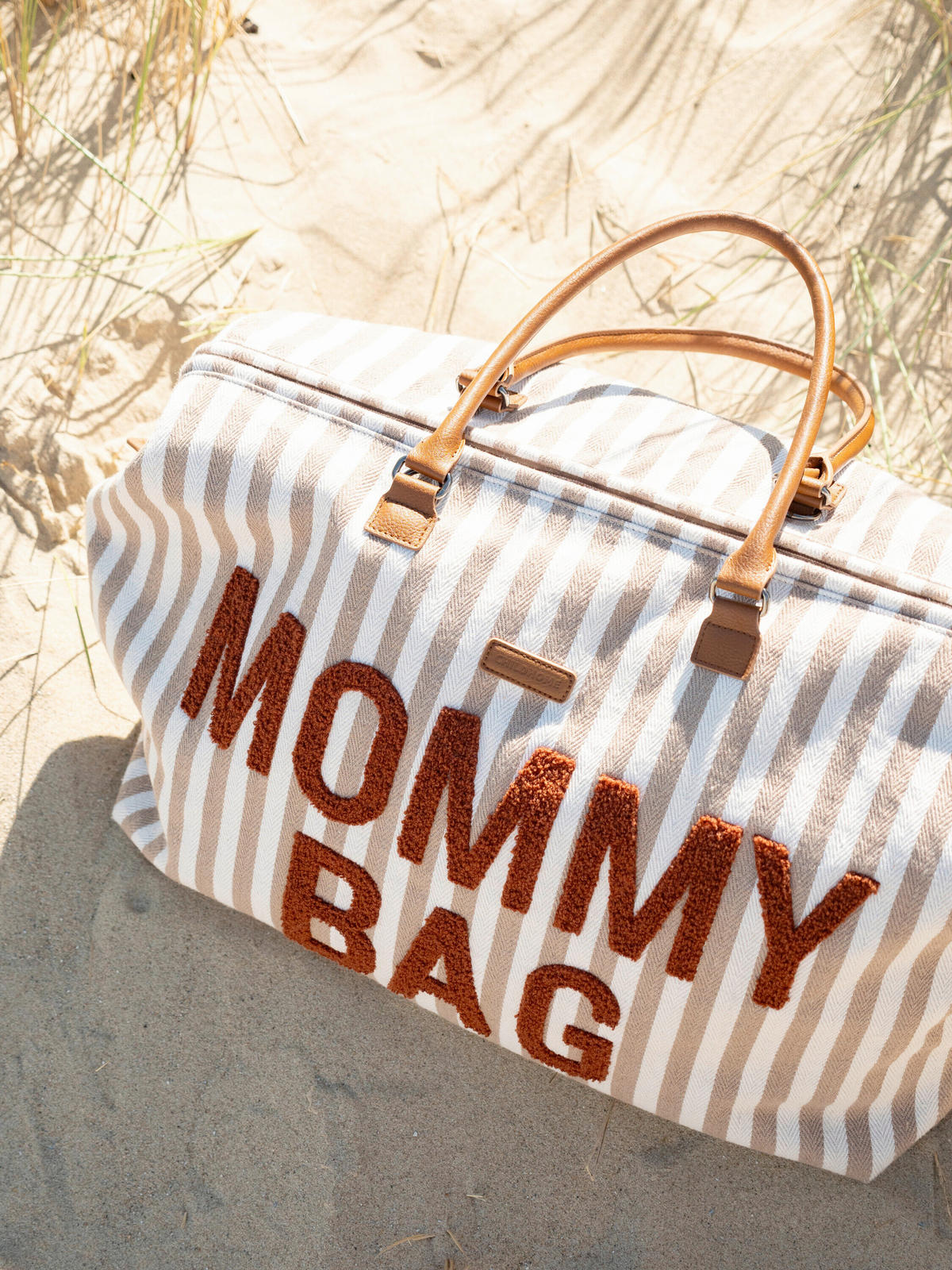 WICKELTASCHE Mommy Bag Terracotta Nude Streifen  - Beige/Terracotta, KONVENTIONELL, Kunststoff/Textil (55/30/40cm) - Childhome
