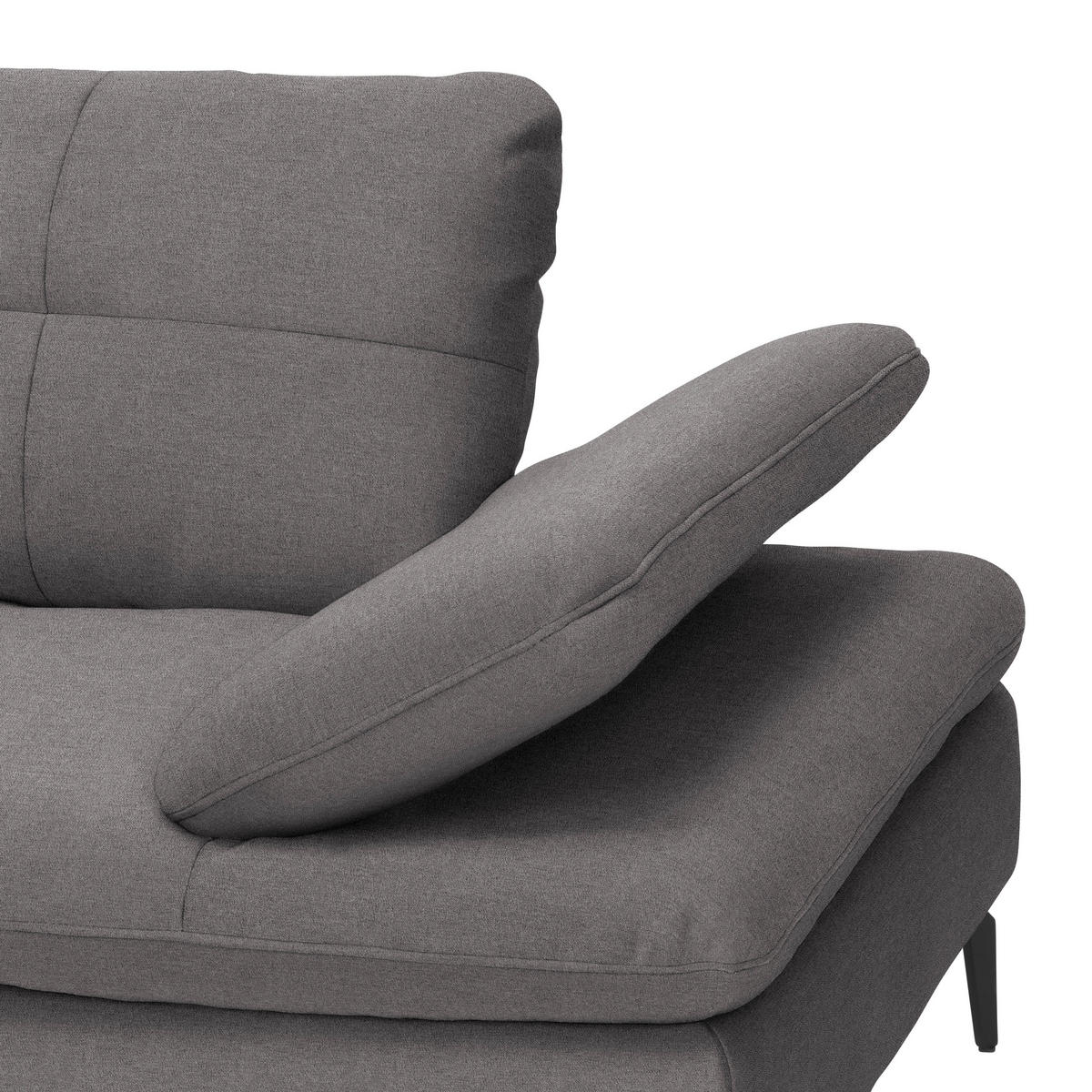 ECKSOFA in Webstoff Anthrazit  - Anthrazit/Schwarz, Design, Textil/Metall (179/301cm) - Chilliano