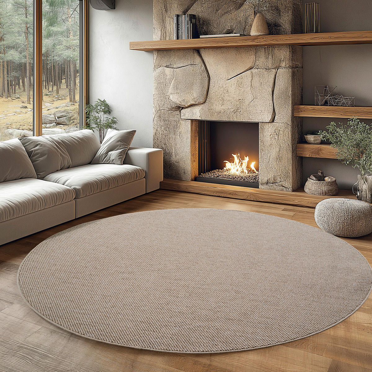 FLACHWEBETEPPICH 80 cm HELIX Beige  - Beige, Basics, Kunststoff/Textil (80cm) - Novel