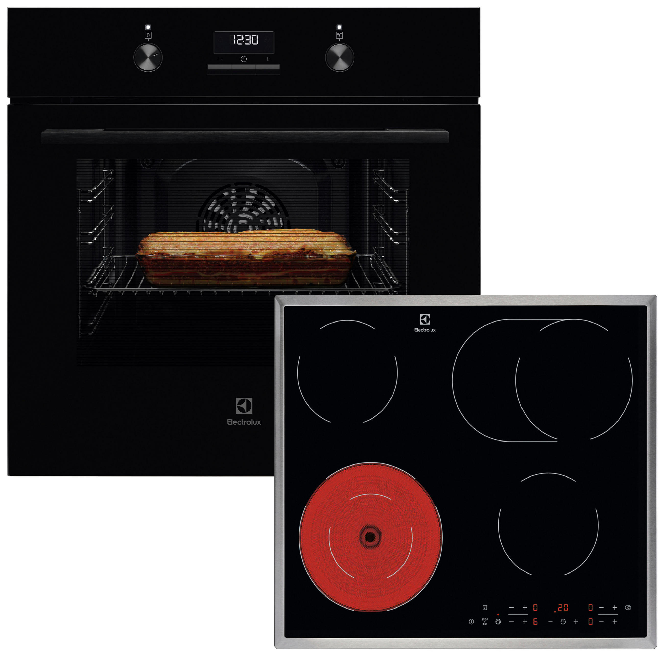 BACKOFENSET ELXB3K  - Schwarz, Basics, Glas/Metall (60/59,8/56cm) - Electrolux