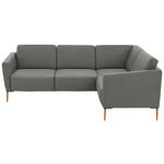 ECKSOFA  in Flachgewebe Graugrün  238/186 cm  - Eichefarben/Graugrün, Design, Holz/Textil (238/186cm) - Valnatura