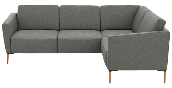 ECKSOFA  in Flachgewebe Graugrün  238/186 cm  - Eichefarben/Graugrün, Design, Holz/Textil (238/186cm) - Valnatura