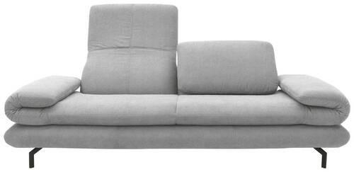 2,5-SITZER mit Funktionen Webstoff Silberfarben  - Silberfarben/Schwarz, Design, Textil/Metall (224 (284)/83 (110)/98cm) - LOOKS by W.Joop