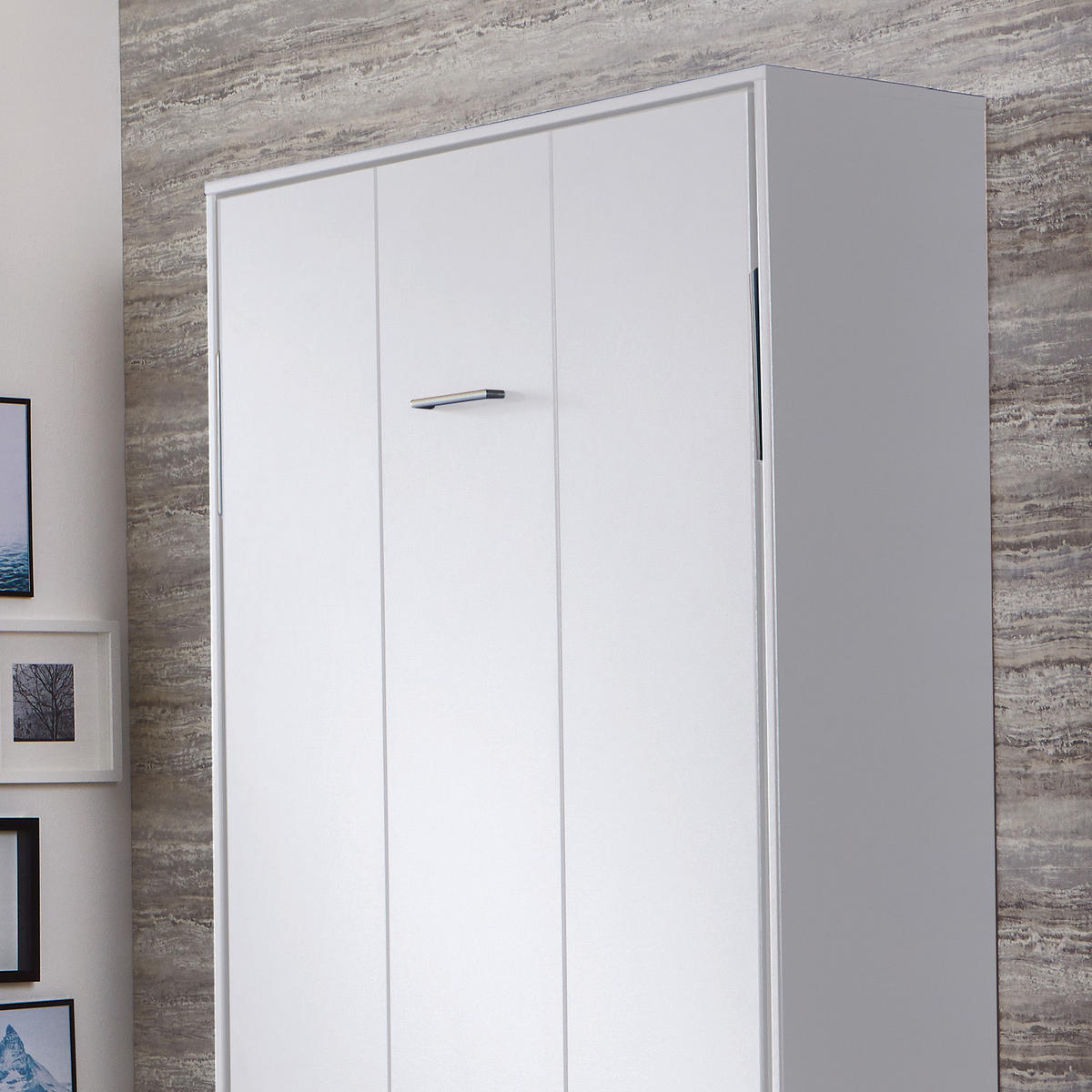 ZIDNI KREVET 90/200 cm   - bijela, Konvencionalno, drvni materijal/metal (90/200cm) - MID.YOU