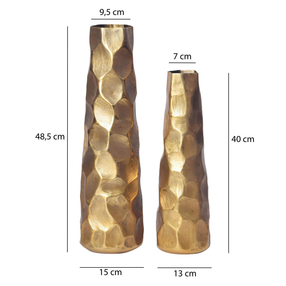 DEKOVASE  - Goldfarben, Design, Metall (15/48,5/15cm) - Livetastic