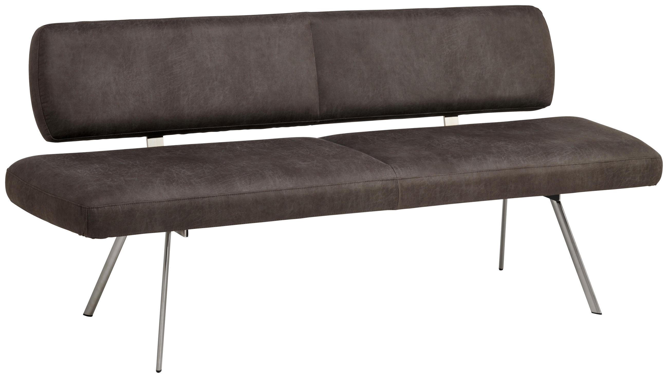 SITZBANK 150/85/56 cm  in Grau, Edelstahlfarben  - Edelstahlfarben/Grau, Design, Textil/Metall (150/85/56cm) - Venjakob