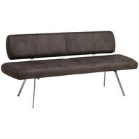 SITZBANK 150/85/56 cm  in Grau, Edelstahlfarben  - Edelstahlfarben/Grau, Design, Textil/Metall (150/85/56cm) - Venjakob
