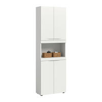 HÖGSKÅP  - vit/svart, Trend, trämaterial/plast (60/194/31cm) - MID.YOU