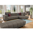 ECKSOFA in Chenille Hellbraun  - Chromfarben/Hellbraun, Design, Textil (301/207cm) - Xora