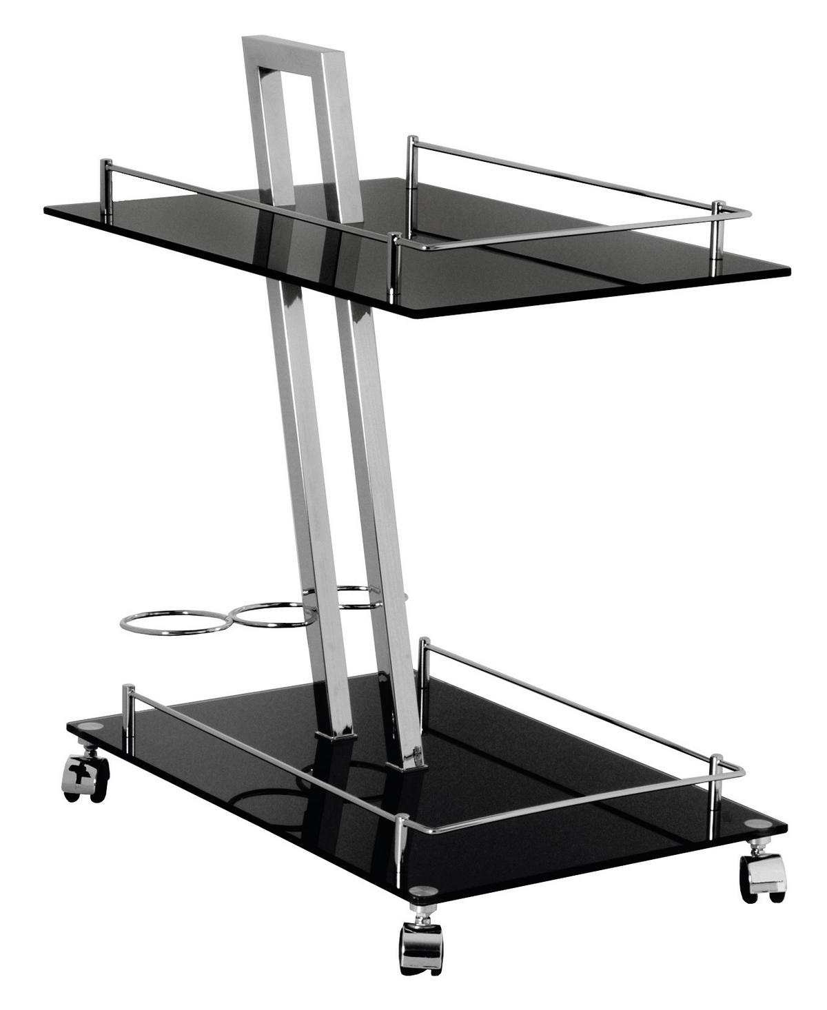 SERVIERWAGEN in Schwarz  - Schwarz, Design, Glas/Kunststoff (40/72/60cm)