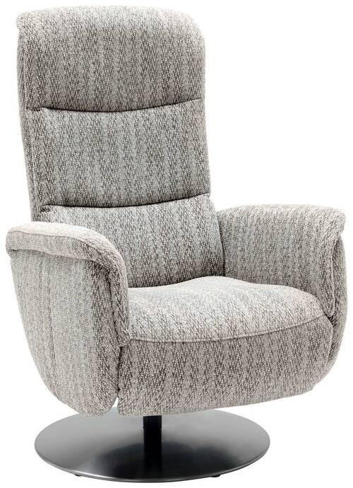 RELAXSESSEL in Textil Graubraun  - Edelstahlfarben/Graubraun, Design, Textil/Metall (71/112/83cm) - Dieter Knoll