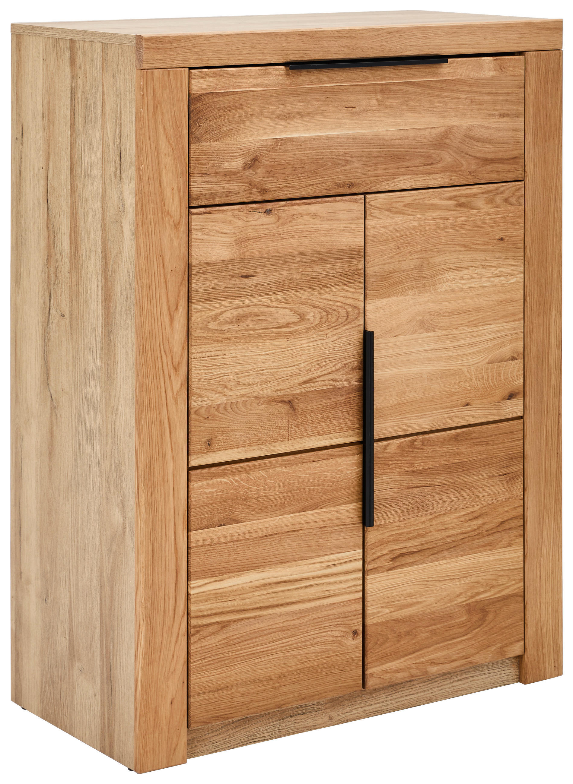 SCHUHSCHRANK Eiche teilmassiv Eichefarben  - Eichefarben/Schwarz, KONVENTIONELL, Holz/Holzwerkstoff (80/107/40cm) - Carryhome