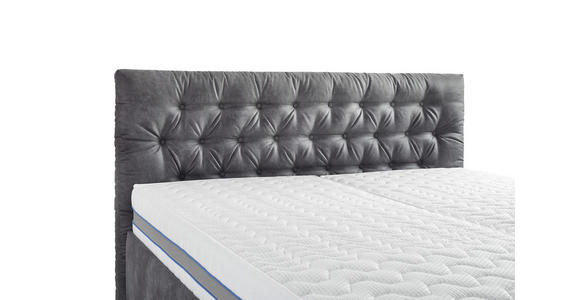 POLSTERBETT 180/200 cm,  in Grau, Bettkasten, Lattenroste, Matratzen, H2 + H3 = mittel + fest  - Schwarz/Weiß, Design, Holz/Textil (180/200cm) - Voleo