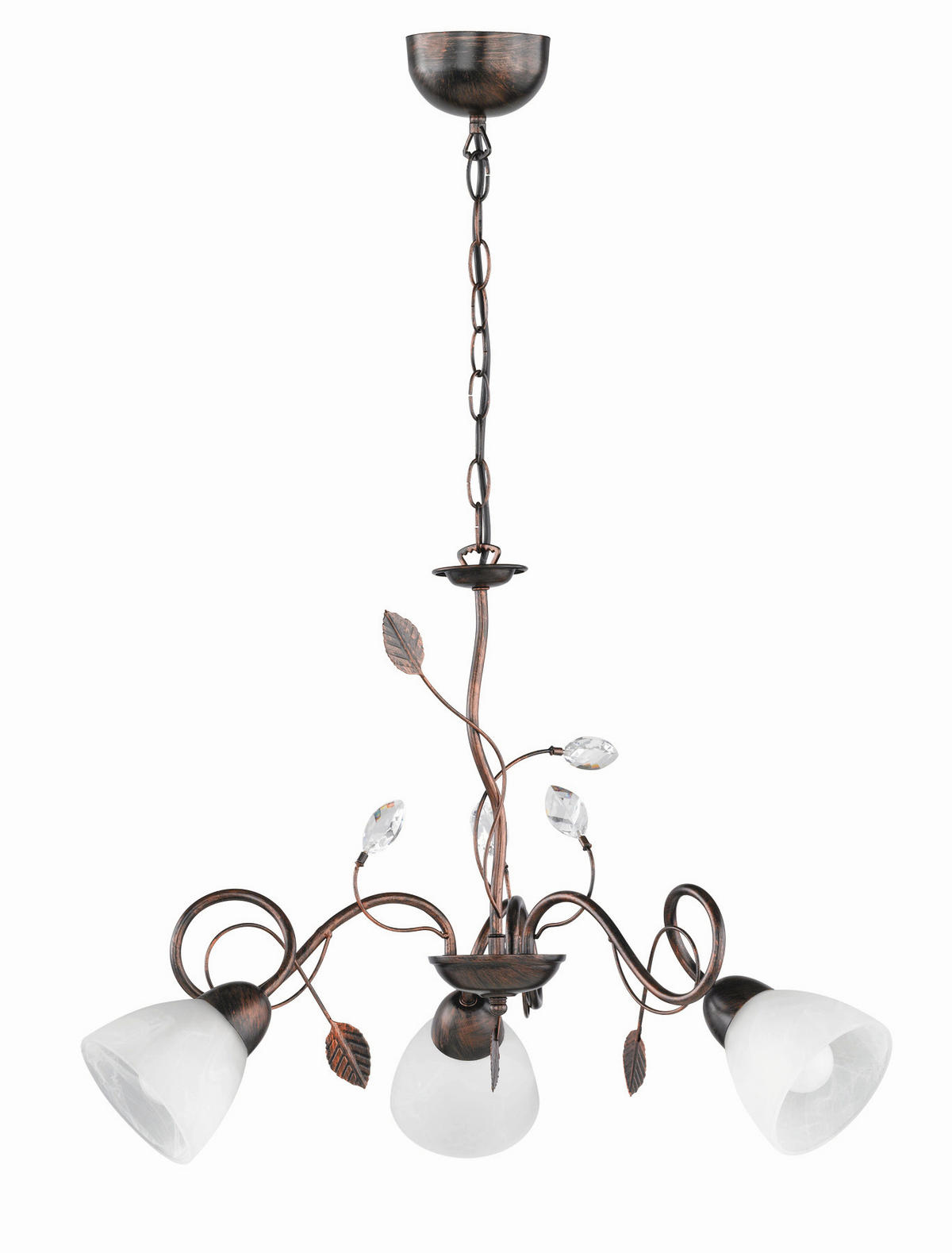 TAKKRONA TRADITIO 70/150 cm  - vit/brun, Romantik / Lanthus, metall/glas (70/150cm) - Trio Leuchten