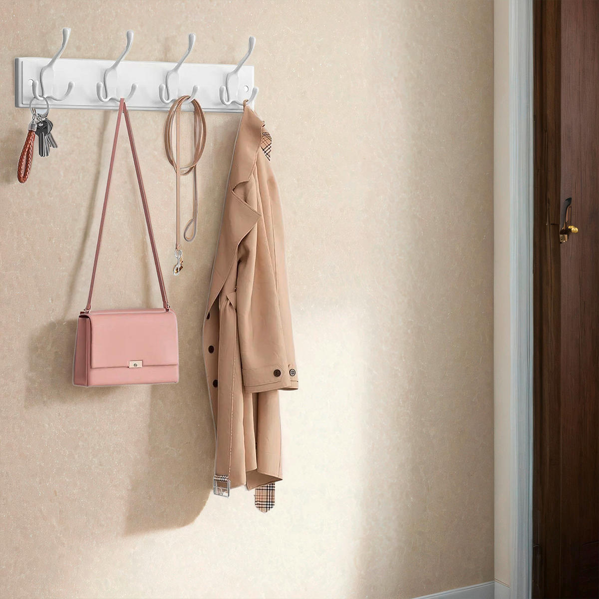 WANDGARDEROBE  in Weiß  - Weiß, Basics, Holzwerkstoff/Metall (40/7cm)