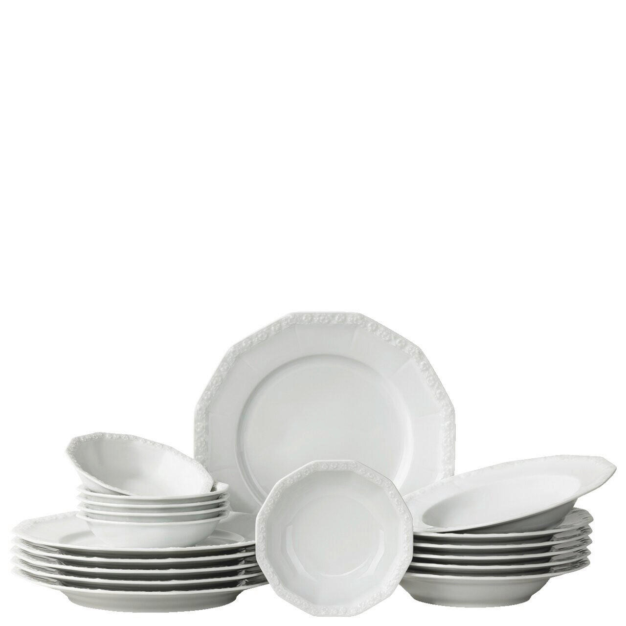 TAFELSERVICE Weiß Maria weiss 18-teilig  - Weiß, KONVENTIONELL, Keramik (30/40/30cm) - Rosenthal
