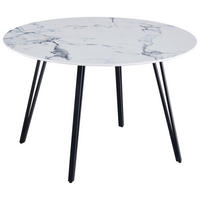 ESSTISCH in Metall, Holzwerkstoff  - Schwarz/Weiß, LIFESTYLE, Holzwerkstoff/Metall (120/75/120cm) - Livetastic