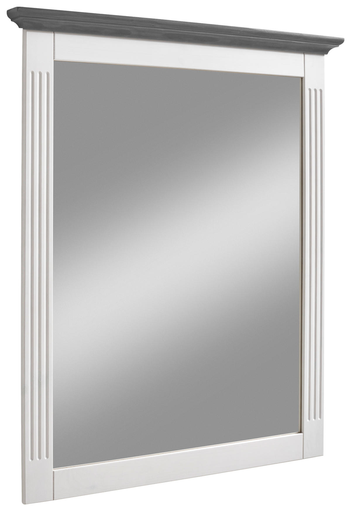 WANDSPIEGEL 79/101/6 cm    in rechteckig  - Weiß/Grau, ROMANTIK / LANDHAUS, Glas/Holz (79/101/6cm) - Boxxx