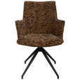 ARMLEHNSTUHL  , Stoffauswahl, Sitzfläche 360° drehbar, automatische Rückholfunktion  , Jacquard  ,  - Schwarz/Braun, Design, Textil/Metall (59/89,5/63cm) - Novel