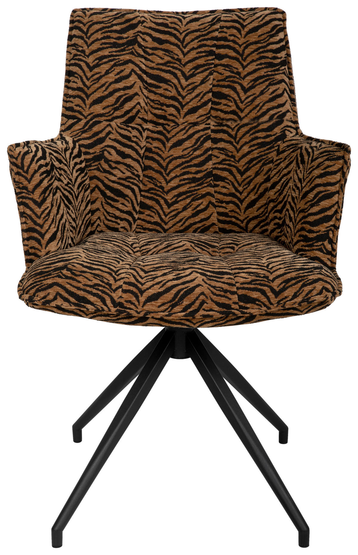 ARMLEHNSTUHL  in Eisen Jacquard  - Schwarz/Braun, Design, Textil/Metall (59/89,5/63cm) - Novel