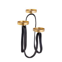 KERZENHALTER - Goldfarben/Schwarz, Design, Metall (28/47cm) - Ambia Home