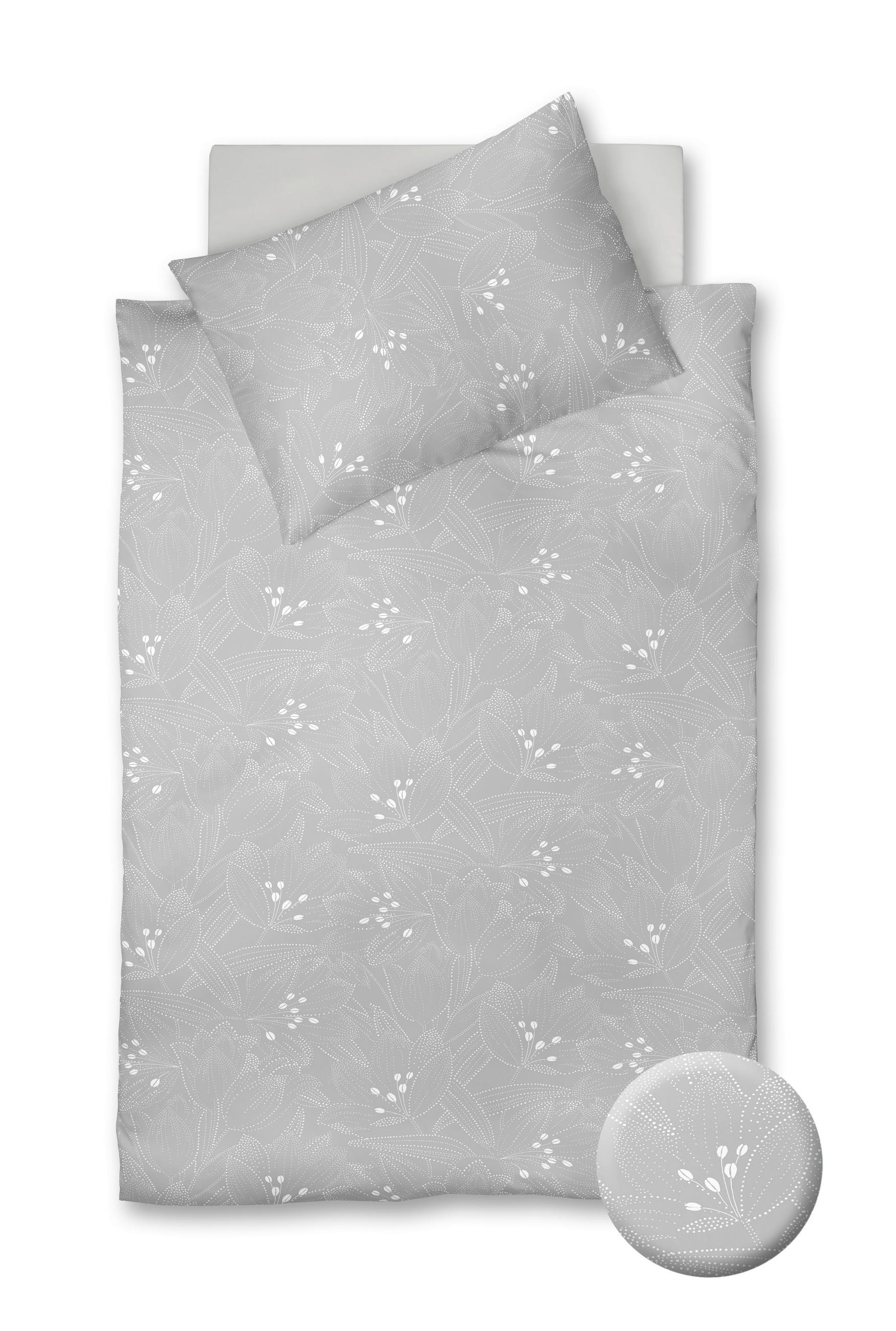 POSTELJINA MODERN LIFE B 140/200 cm makosaten siva, bela  - siva/bela, Konvencionalno, tekstil (140/200cm) - Fleuresse