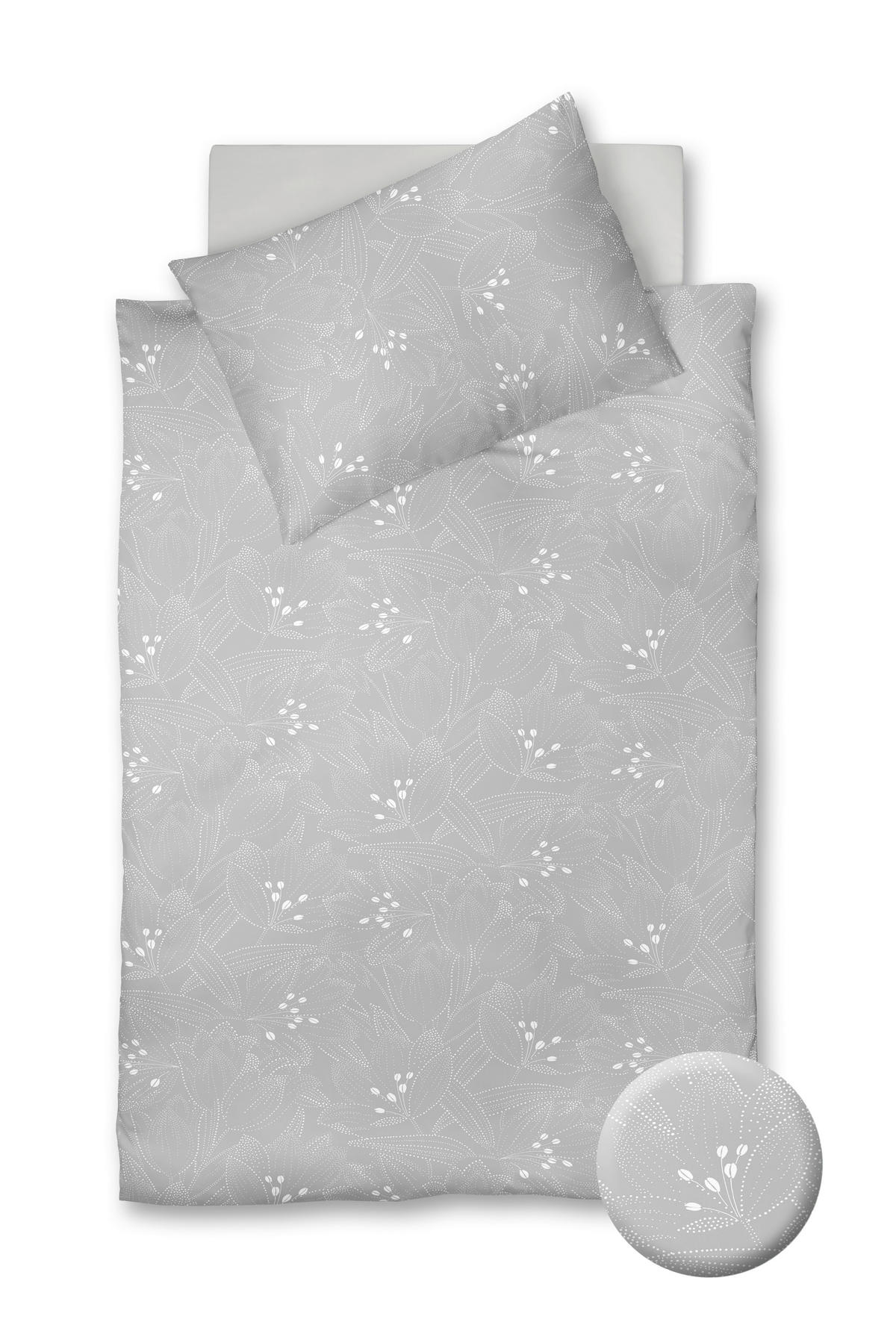 POSTELJINA MODERN LIFE B 140/200 cm makosaten siva, bela  - siva/bela, Konvencionalno, tekstil (140/200cm) - Fleuresse