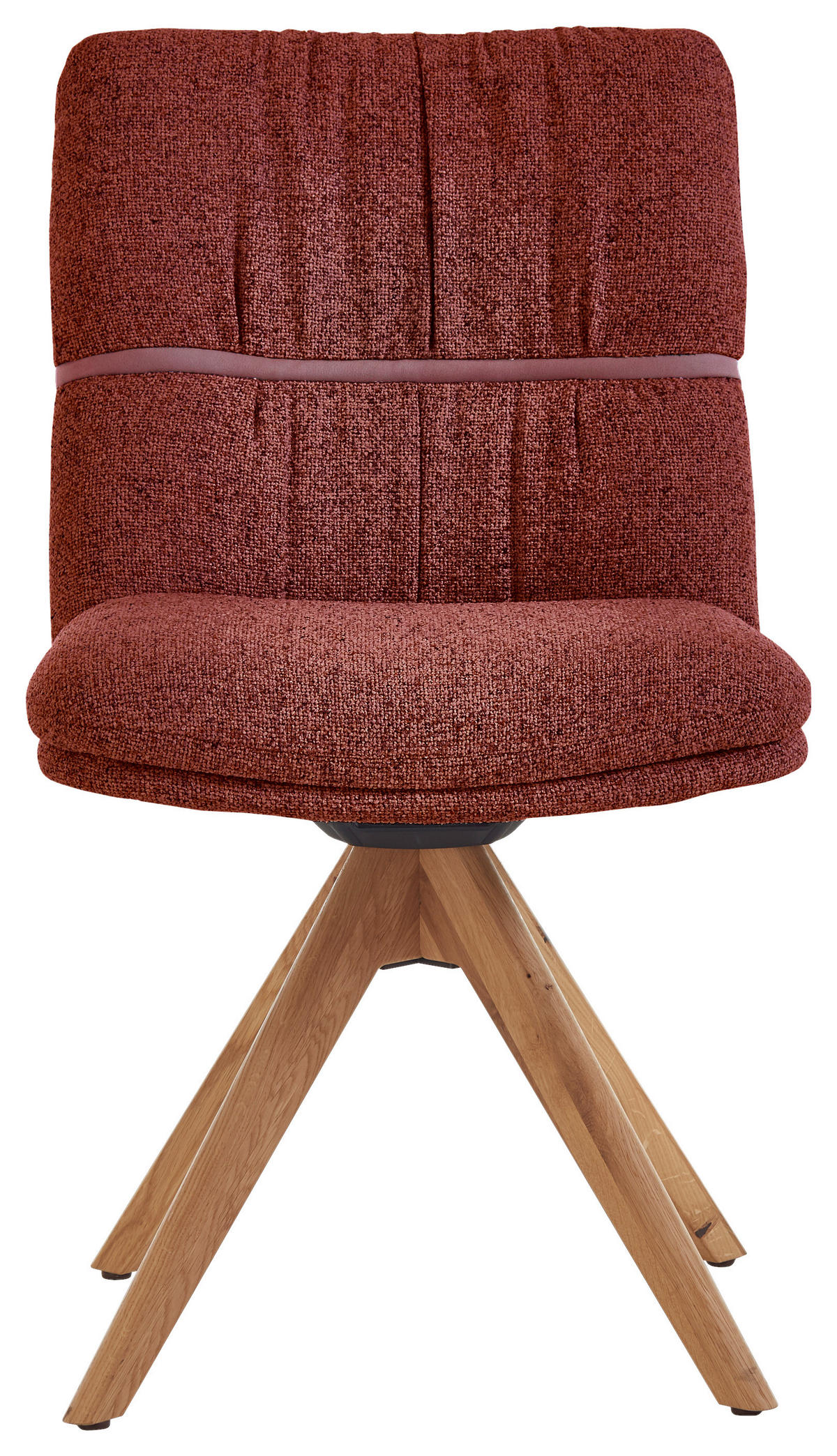 STUHL  Typenauswahl, Sitzfläche 360° drehbar, Gestellauswahl, automatische Rückholfunktion Mikrofaser  Dunkelrot  - Eichefarben/Dunkelrot, Design, Holz/Textil (49/86/63cm) - Valdera