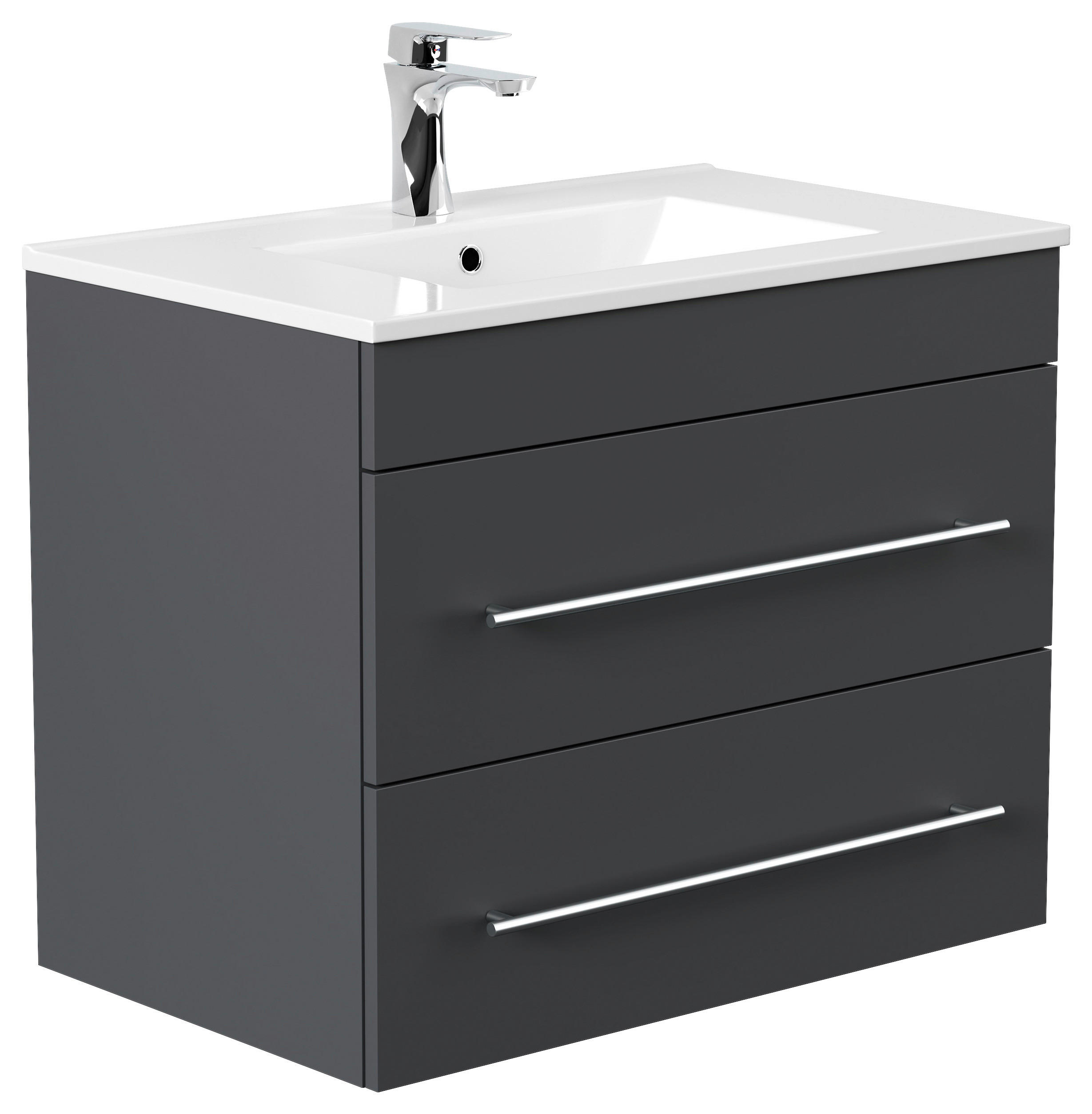 WASCHTISCHKOMBI 75,5 cm  - Graphitfarben/Weiß, Basics, Keramik/Holzwerkstoff (75,5cm) - MID.YOU