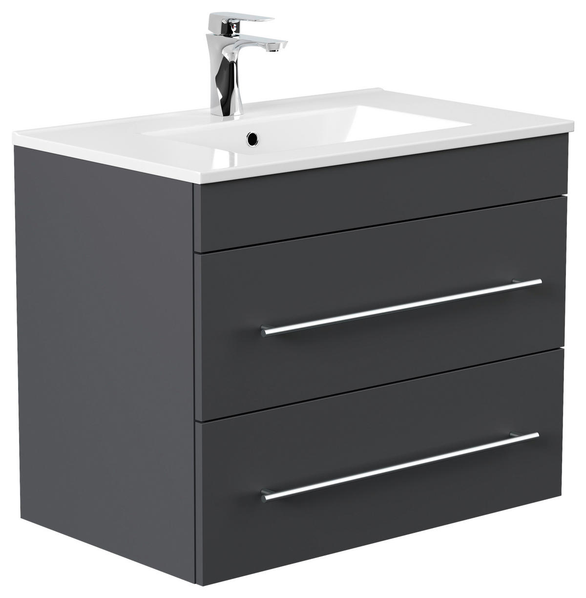 WASCHTISCHKOMBI 75,5 cm  - Graphitfarben/Weiß, Basics, Keramik/Holzwerkstoff (75,5cm) - MID.YOU